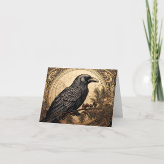 Art Nouveau Blank Crow Merci Cartes