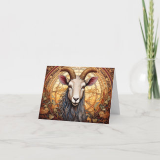 Art Nouveau Blank Goat Grußkarten Dankeskarte