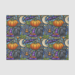 Art Nouveau Blue Halloween Seidenpapier