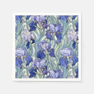 Art Nouveau blue iris Napkins Serviette