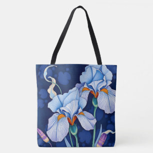 Art Nouveau Blue Iris Tasche