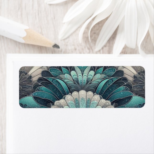 Art Nouveau Blue und Silver Fans (Insitu)