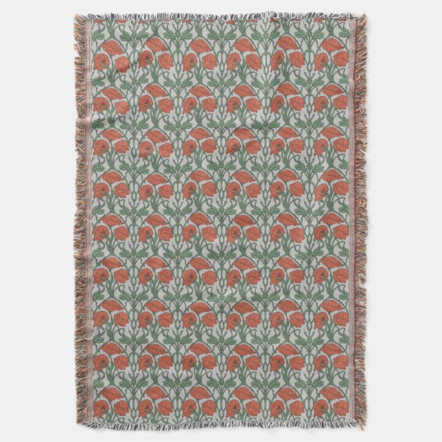 Art Nouveau Blumen-Wurfdecke Decke (Vorderseite Vertikal)