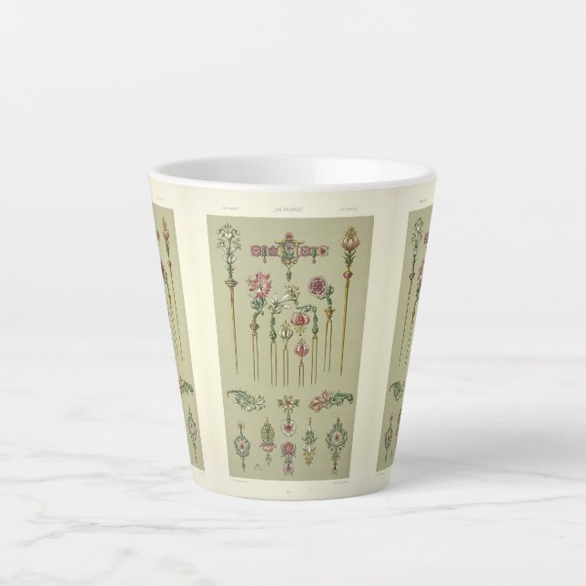 Art Nouveau Blumenhaare anton seder viktorianisch Milchtasse (Vorderseite)