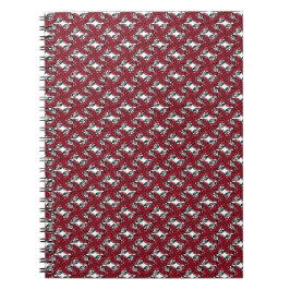 Art Nouveau Blumenmuster Rot und Schwarz Rose Desi Notizblock