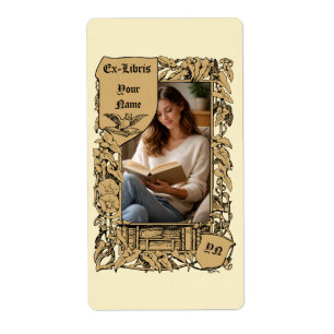 Art Nouveau Blumenrand Ex Libris Foto Vorlage