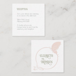 Art Nouveau Blush Butterfly Hochzeitsempfang Begleitkarte