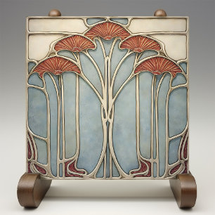 Art Nouveau Blüte Fliese