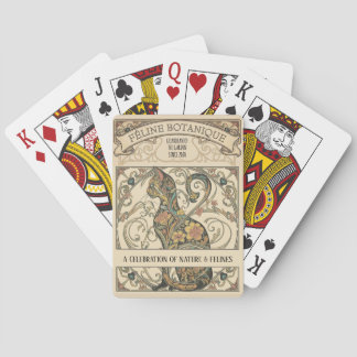 Art Nouveau Botanical Feline Ornamental Art Spielkarten