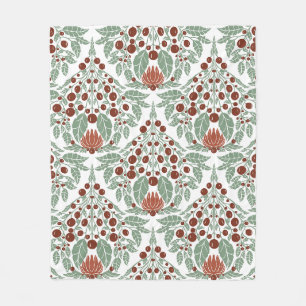 Art Nouveau Botanisch-Vintage Blumenbügel Fleecedecke