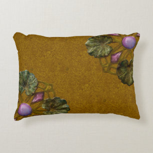 Art Nouveau Bronze and Amethyst Lily Pad Companion Zierkissen