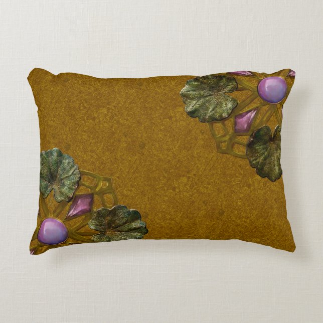 Art Nouveau Bronze and Amethyst Lily Pad Companion Zierkissen (Vorderseite)