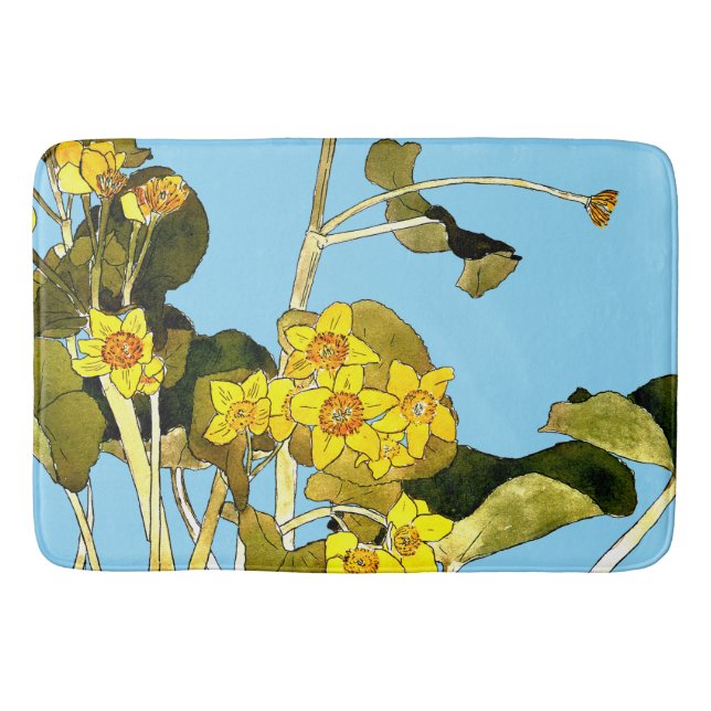 Art Nouveau Buttercups Badematte (Vorderseite)