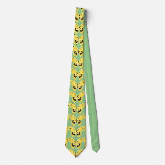 Art Nouveau Butterfly Yellow Krawatte (Vorderseite)