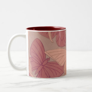 Art Nouveau Butterfly Zweifarbige Tasse