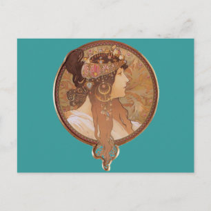 Art Nouveau - Byzantinischer Leiter, der Brünette Postkarte