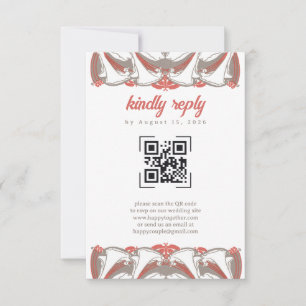 Art Nouveau Calla Lily Elégance QR Code RSVP