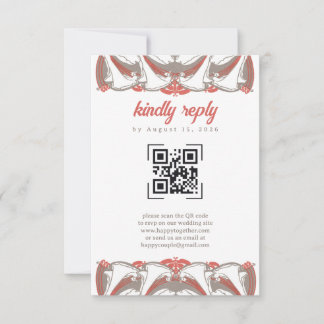 Art Nouveau Calla Lily Elégance QR Code RSVP