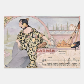 Art Nouveau Carmen Habanera Print – Vintage Opera  Geschenkpapier Set