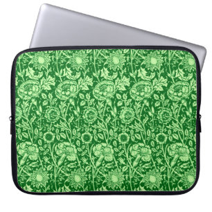 Art Nouveau Carnation Damask, Emerald Green Laptopschutzhülle