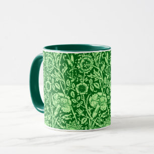 Art Nouveau Carnation Damask, Emerald Green Tasse