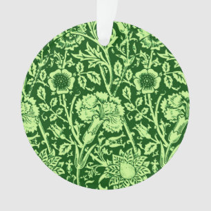 Art Nouveau Carnation Damask, Forest Green