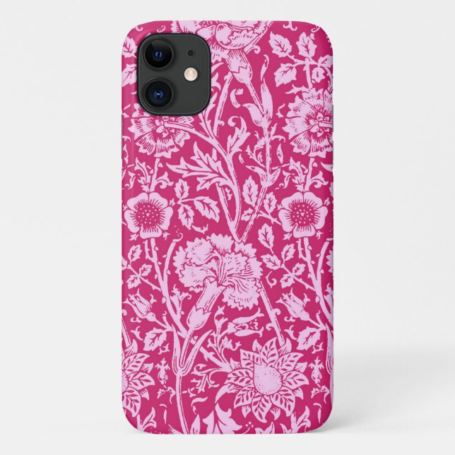 Art Nouveau Carnation Damask, Fuchsia Pink Case-Mate iPhone Hülle (Rückseite)