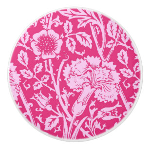 Art Nouveau Carnation Damask, Fuchsia Pink Keramikknauf