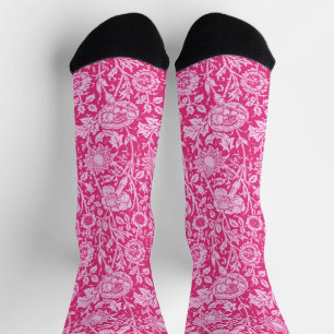 Art Nouveau Carnation Damask, Fuchsia Pink Socken