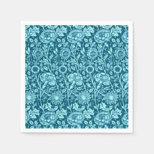 Art Nouveau Carnation Damask, Indigo und Sky Blue Serviette
