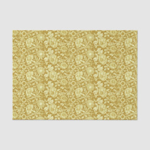 Art Nouveau Carnation Damask, Mustard and Yellow Seidenpapier