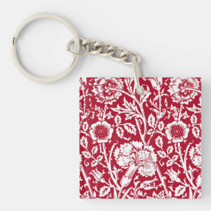 Art Nouveau Carnation Damask, rouge et blanc
