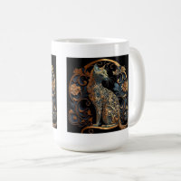 Art Nouveau Cat Classic Tasse, 15 oz