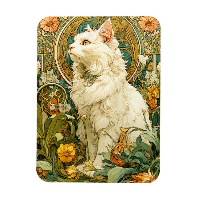 Art Nouveau Cat Magnet (Vertikal)