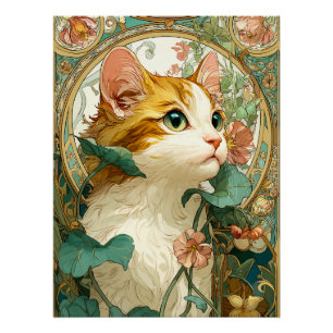 Art Nouveau Cat Poster