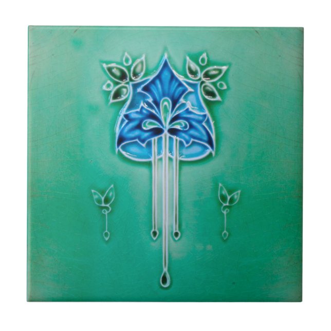 Art Nouveau Ceramic Fireplace Wall tile Fliese (Vorderseite)
