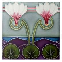Art nouveau ceramic tile