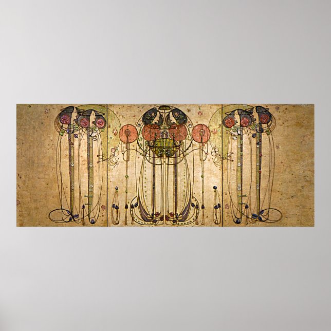 Art Nouveau Charles Mackintosh The Wassail Poster (Vorne)