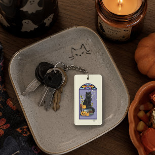 Art Nouveau Chat Noir Citrouille Violet Automne Ja