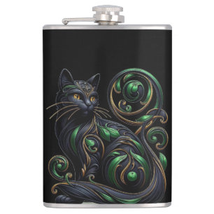 Art Nouveau Chat Noir Flacon Celtique Vinyle Envel
