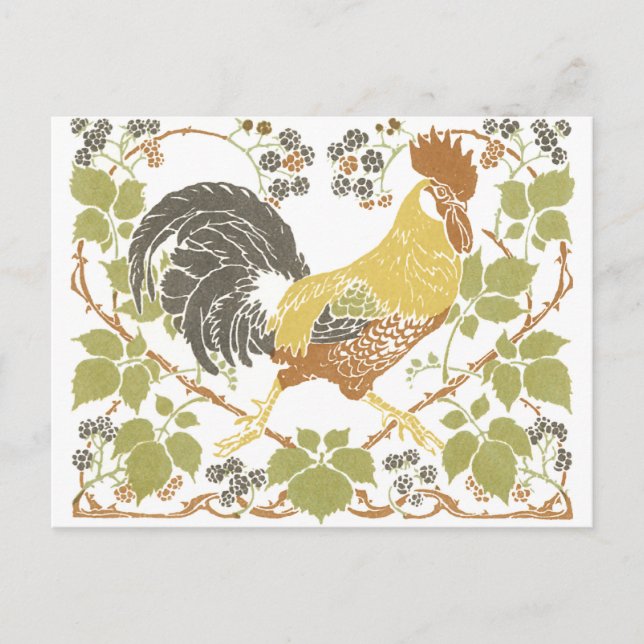 Art Nouveau Chickens Postkarte (Vorderseite)