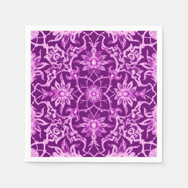 Art Nouveau Chinese Pattern - Amethyst Lila Serviette (Vorderseite)