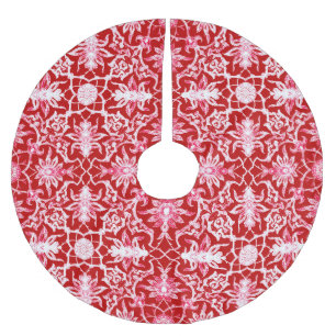 Art Nouveau Chinese Pattern - Deep Red Polyester Weihnachtsbaumdecke