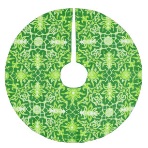 Art Nouveau Chinese Pattern - Emerald Green Polyester Weihnachtsbaumdecke