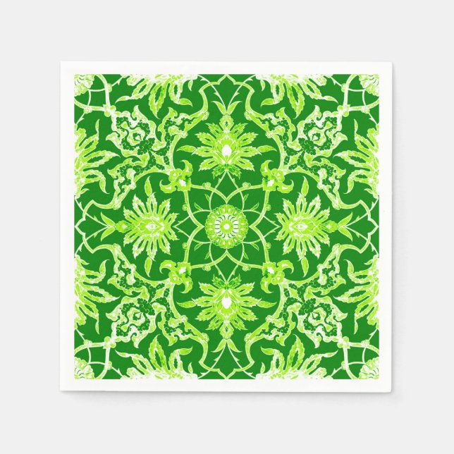 Art Nouveau Chinese Pattern - Emerald Green Serviette (Vorderseite)