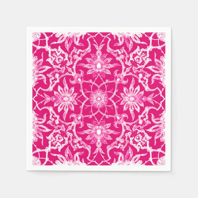 Art Nouveau Chinese Pattern - Fuschia Pink Serviette (Vorderseite)