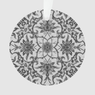 Art Nouveau Chinese Pattern - Silver Gray Ornament