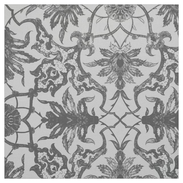 Art Nouveau Chinese Pattern - Silver Gray Stoff (Muster)
