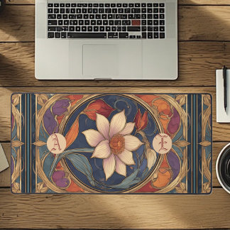 Art Nouveau Classic Floral Vintage Botanical Color Schreibtischunterlage