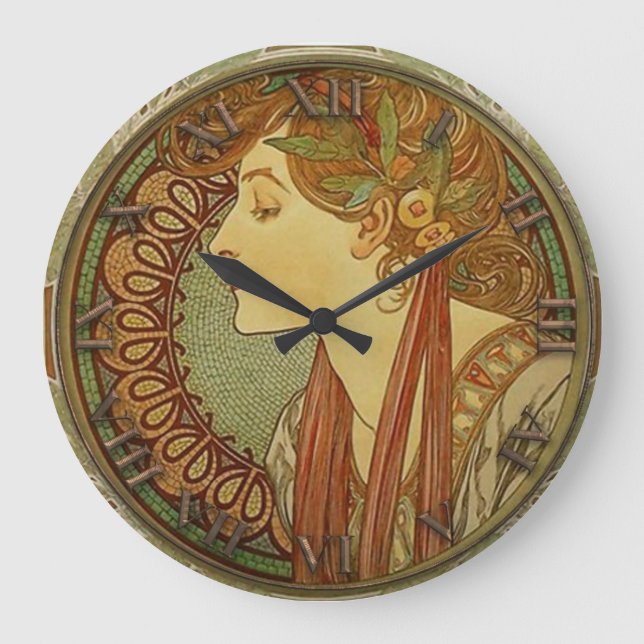 Art Nouveau Clock Große Wanduhr (Vorderseite)